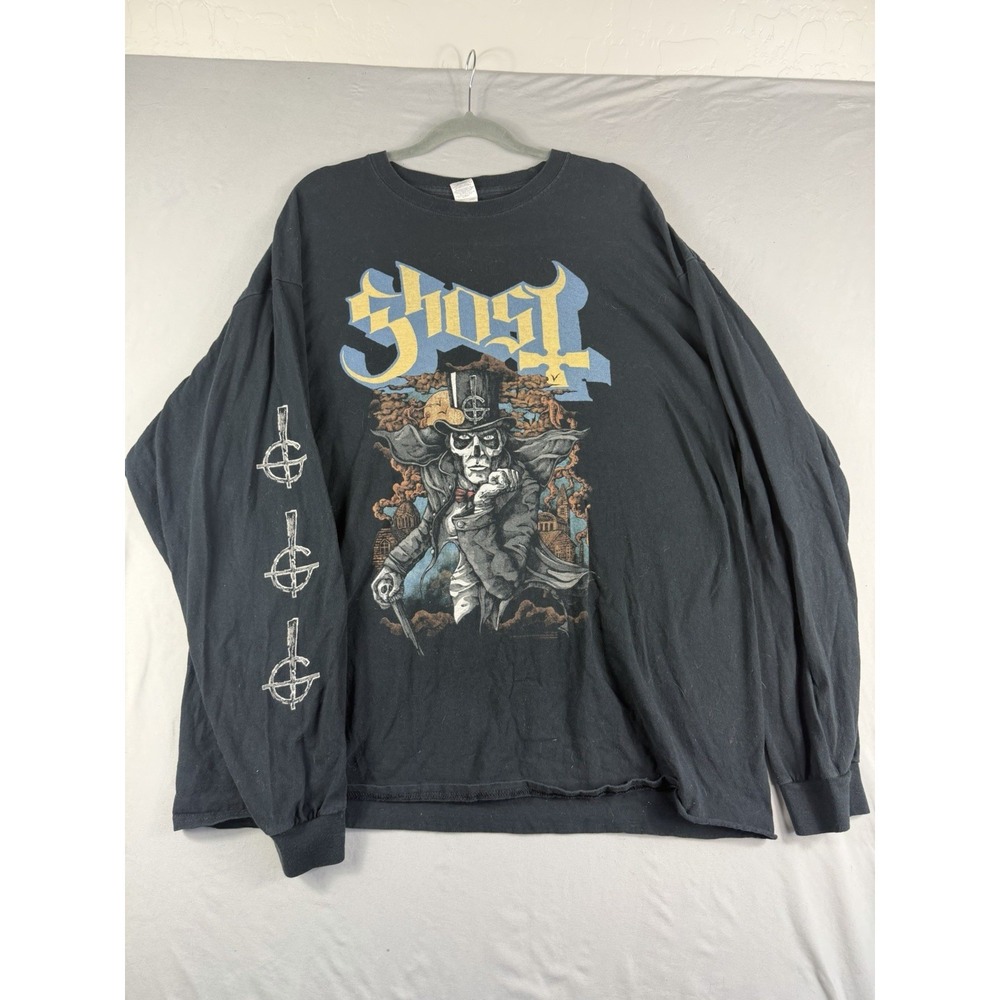 Gildan black concert tee, Ghost, men's black 2xl cotton t-shirt